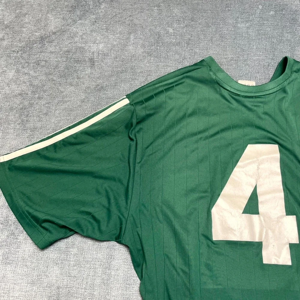 Adidas Volcanes #4 Soccer Jersey Mens Medium Green V-Neck Football Short Sleeve